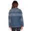 front pockets distressed design women jacket jeans wholesale JXZ138