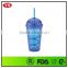 16oz bpa free double wall plastic tumbler with dome lid and swirl straw