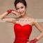 2016 Fashion Vintage Red Womens Brides Floral Bowknot Full Finger Shorts Lace Bridal Gloves