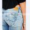 2015 Fashion Jeans Women Pop Betty Jeans Ladies Classic Blue Straight Beg Ripped Boyfriend Jeans