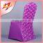 Hot sale banquet rosette purple wedding decorative chair covers