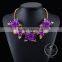 high quality crystal flower chunky statement necklace tin alloy fashion women pendant necklace 6390074