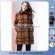 2016 fashion ladies england plaid dress women winter double breasted coat