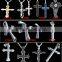 Fashion stainless steel mens cross necklace
