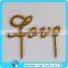 Love Silhouette Gold Glitter Paper Acrylic Cake Topper