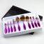 10pcs oval brush set plastic handle soft synthetic hair foundation powder tooth brush shape makeup set