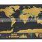 CT-750 Travel World Map Hard Paper Travel map Small black mini map Black Luxury