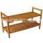 2 Tiers Wooden Shoe Bench Rack