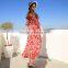 Wholesale V neck maxi beach dress ladies western long dress