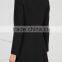 Wholesale Ladies Apparel Double-breasted Fashion Black Wool Crepe Coat(DQE0347C)