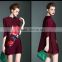 Fashion woman pleat mandarin collar Chinese dresses
