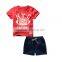 J3615 baby boy kids fashion T-shirt Shorts Set Wear, wholesale children's boutique clothing