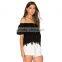 Ladies Black Lace Blouse Image Image Off Shoulder Style
