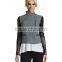 Heather Grey Zip Front Wool Blend Leather Jacket