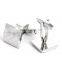 Deluxe Grey Plaid Square Men Shirt Silver Cufflinks