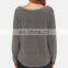 CHEFON Motif front cozy wide-cut long sleeve grey sweater CLS0031