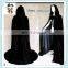 Black and Red Velvet Womens Hooded Halloween Fancy Dress Cape HPC-0593