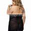 2017 New Hot Fat Women Plus Size Sexy Black Nighty