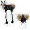 High Quality Fashionable Kids Beanie Hats With Two Fur Pom Poms Baby Fur Hat