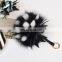 Real Fox Fur With Rex Rabbit Fur Ball Keychain /Pineapple Fur Keychain