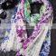 factory wholesale latest design custom thin pure wool printed scarves autumn fashion lady hollow woolen fringe wool scarf shawl