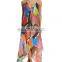 Hot sale Summer Holiday colorful printed long beach dress brace skirt beachwear