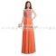 Glamorous Elegant Halter Necklines Chiffon Glittering Beaded Evening Dress Long Evening Dresses AJ020