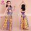 New design floral stage performance sexy Children belly dance costume with bra and skirt and belt ET-061
