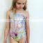 2019 Ins mermaid Kids European bikini Swimwear Wholesale Toddler Off Shoulder Fish Scales Printed Swimsuit