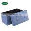 Reatai hot sell pvc leather multicolor foldable long ottoman storage box for clothes long bench