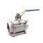 dn25 high temperature stainless steel ball valve 3 piece body