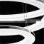 Simple modern 2circles round chandelier led dining room office lights