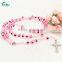 Hot sale religious catholic alloy plastic rosary bead necklace