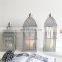 Set of 3 Gothic Antique Metal Oil painting Moroccan Hexagonal Floor Wedding Decorative Candle Lantern