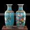Antique peacock table top ceramic flower vase for home decor