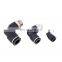 Factory Price  PL6-M5 4MM 6MM 8MM Tube Push In Joint 90 Degree PL Male Elbow Nickel Black Pneumatic Fitting