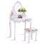 Rotating Oval Makeup Mirror Dresser cabinet Dressing vanity Table with Mirror Stool