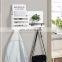 Wooden Key Holder for Wall Decorative Mail Shelf Sorter Organizer Wall Mounted with 5 Hooks for Keys Letters Bills