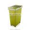 Eco-friendly big size outdoor rectangular recycle plastic pedal garbage can with colorful lid