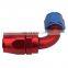 45/90/180 degree AN Fitting,  6AN 8AN 10AN Aluminum Swivel Hose Ends Fittings Blue+Red/Black