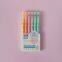 Good Quality Factory 6 color pastel color fluorescent highlighter double tip twin marker watercolor pen for children student art