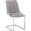 Popular Leather Dining Chair Square Seat With Sliver Leg