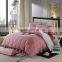 Elegant eueropean style navy blue plaid king size bed skirt for hotel