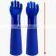 26Inch Heavy duty Long Sleeves Durable Waterproof Blue PVC Chemical Resistant Gloves for Oil and Gas Industry