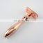 Women Best Choice  Shaver Rose Gold Brass Metal Handle Single Blade Safety Shaving Razor