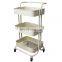 New carts metal multifunctional racks folding 4 wheel Tier trolley utility kitchen storage holders rolling cart