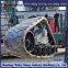 Large harvester modified with half chain rail anti slip and non sinking vehicle