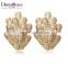 Unique New Look Cubic Zirconia Micro Pave Setting Silver Pins Stud Earrings with Clips