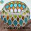 Colorful Glass Mosaic Cylinder Candle Holders Bronze & Turquoise Candle Jars