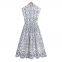 2025 European and American Summer New Fashionable Contrast Embroidered Sleeveless Long Belt Dress for Women